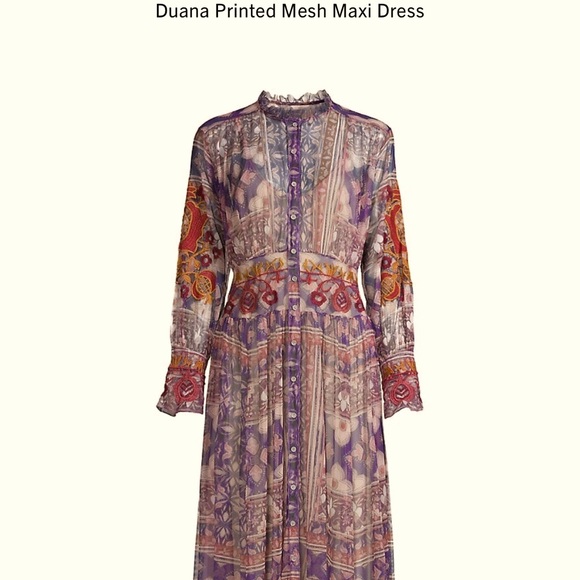 ❤️JOHNNY WAS DUANA EMBROIDERED MESH DRESS💐💐❤️ Most beautiful dress. 3 sizes. - Picture 5 of 11